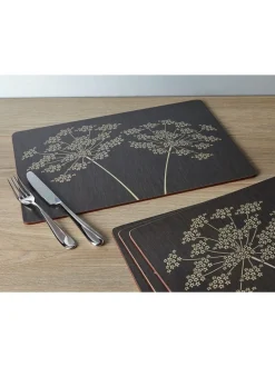 Creative Tops Set van 4 grote Placemats met kurken achterkant en Kunstdruk