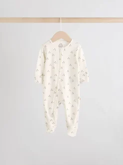 Crème - Babypyjama's met tweewegrits (0-2jr)
