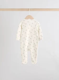 Crème - Babypyjama's met tweewegrits (0-2jr)
