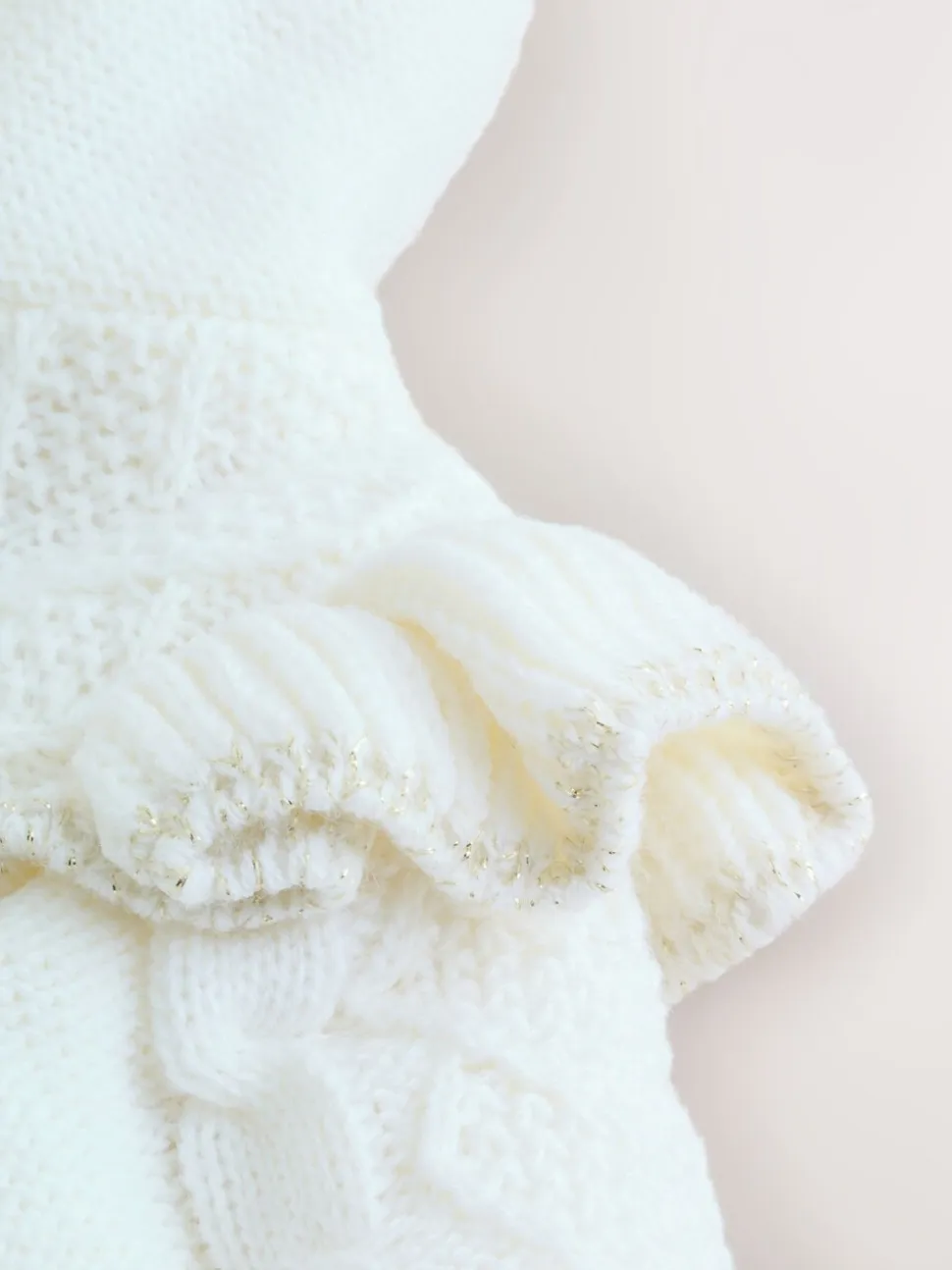 Crème - Baker by Ted Baker gebreide vestjas met strikdetail