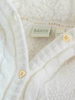 Crème - Baker by Ted Baker gebreide vestjas met strikdetail