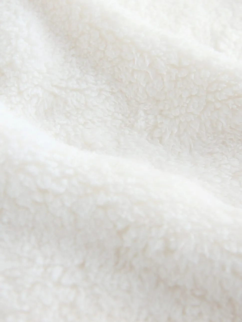 Crème - Borg fleece met korte rits