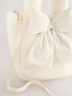 Crème - Cream Fur Bucket Bag