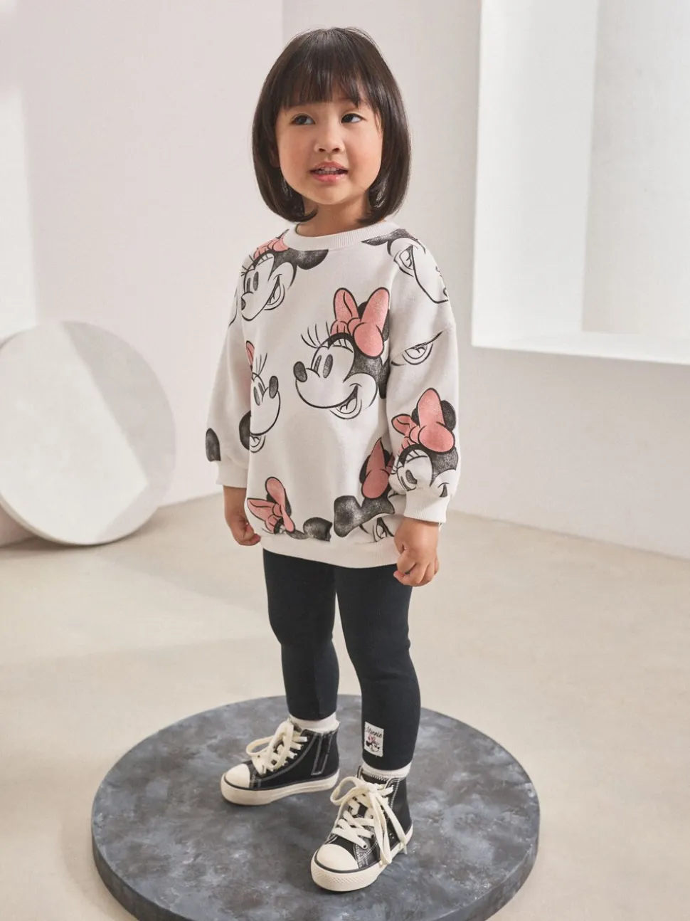 Crème - Disney Minnie Mouse set van sweatshirt en legging (3mnd -7jr)