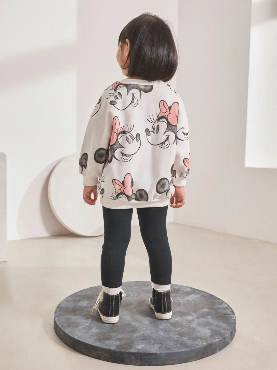 Crème - Disney Minnie Mouse set van sweatshirt en legging (3mnd -7jr)