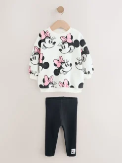 Crème - Disney Minnie Mouse set van sweatshirt en legging (3mnd -7jr)