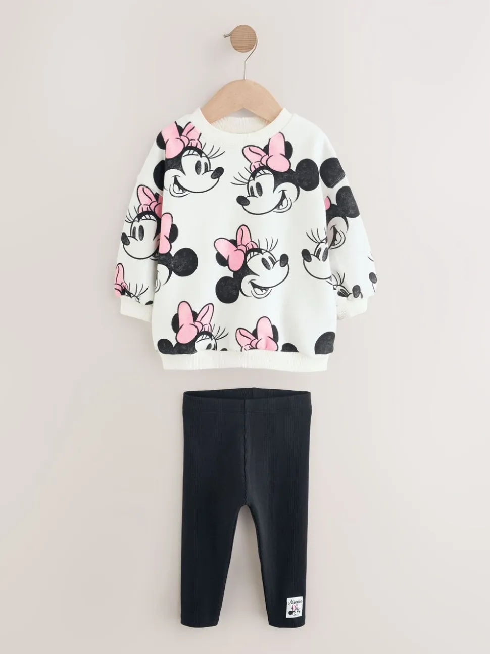 Crème - Disney Minnie Mouse set van sweatshirt en legging (3mnd -7jr)