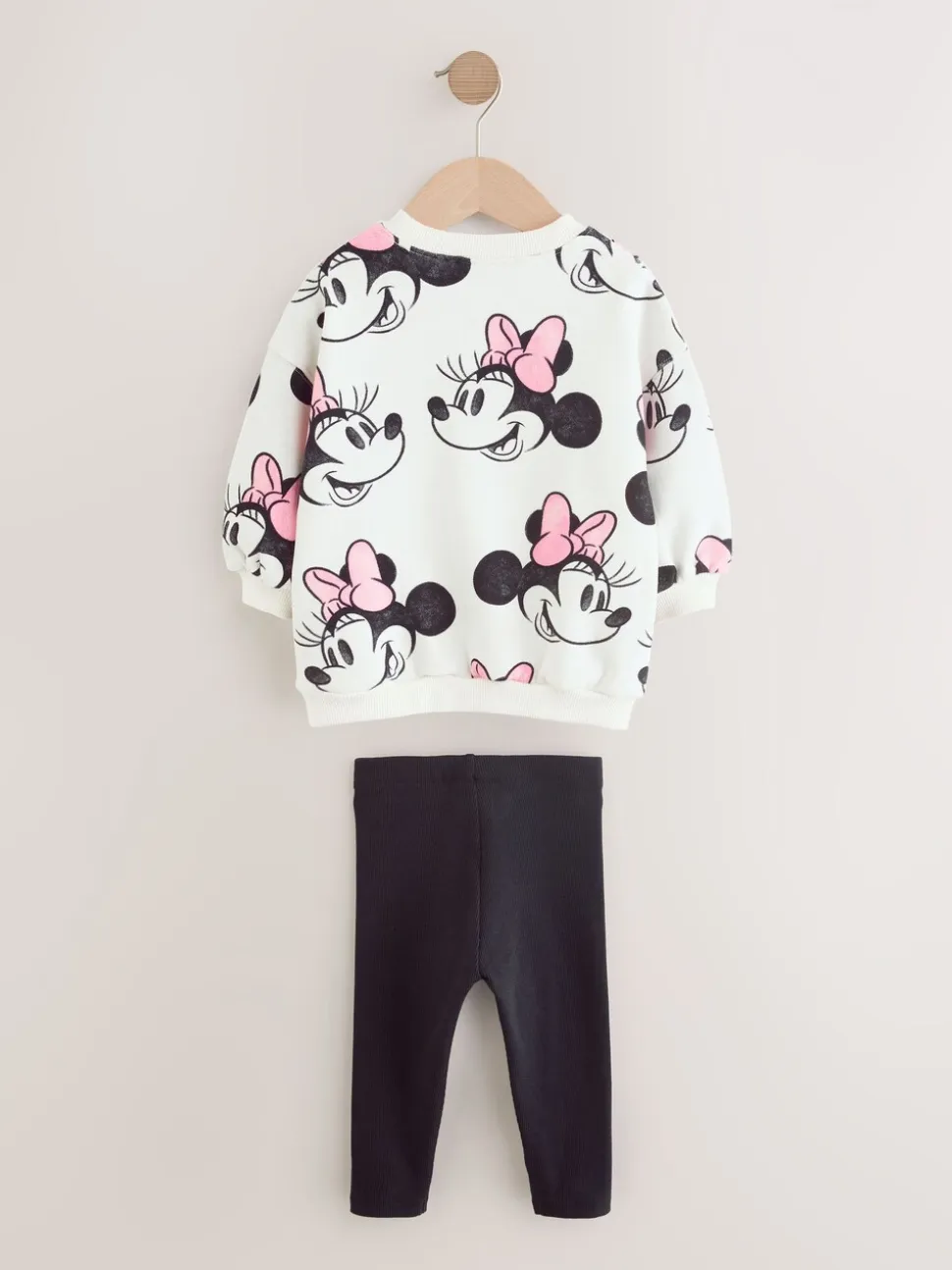 Crème - Disney Minnie Mouse set van sweatshirt en legging (3mnd -7jr)