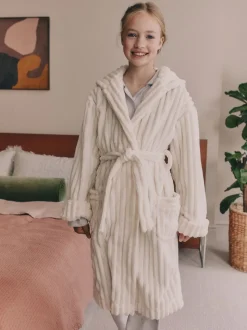 Crème - Fleece Cord Dressing Gown (5-16yrs)
