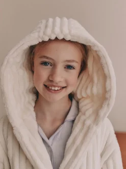 Crème - Fleece Cord Dressing Gown (5-16yrs)