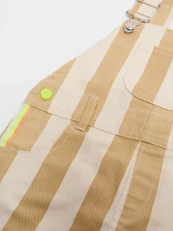 Crème - Gestreepte shorts tuinbroek