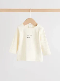 Crème - Hello World Top and Leggings Baby Set (0-18mths)