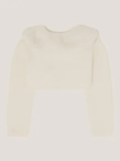 Crème - Monsoon Baby - Fuzzy vest met afneembare kraag