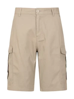 Crème - Mountain Warehouse Mens Lakeside 100% Cotton Cargo Shorts