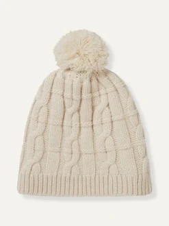 Crème - Sealskinz Hemsby Waterproof Cold Weather Cable Knit Bobble Hat