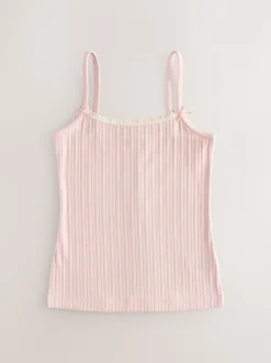 Crème - Set van 3 camihemdjes met textuur en bandjes (1,5-16jr)