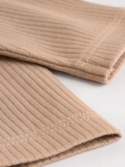 Crème - Set van 5 rompers met lange mouwen