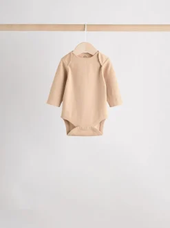 Crème - Set van 5 rompers met lange mouwen