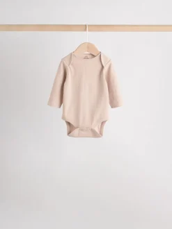 Crème - Set van 5 rompers met lange mouwen