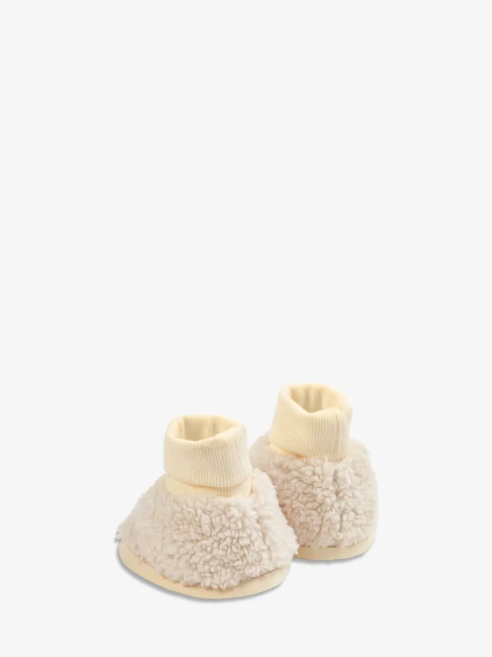 Crème - The Little Tailor - Sherpa-fleece babylaarsjes met donzige voering