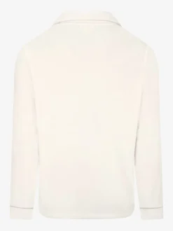 Crème - The Little Tailor luxe kerstpyjama van zacht aanvoelend velours