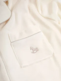 Crème - The Little Tailor luxe kerstpyjama van zacht aanvoelend velours