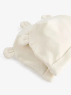 Crème - Verpakking van 2 velours babymutsen (0 - 12 mnd)