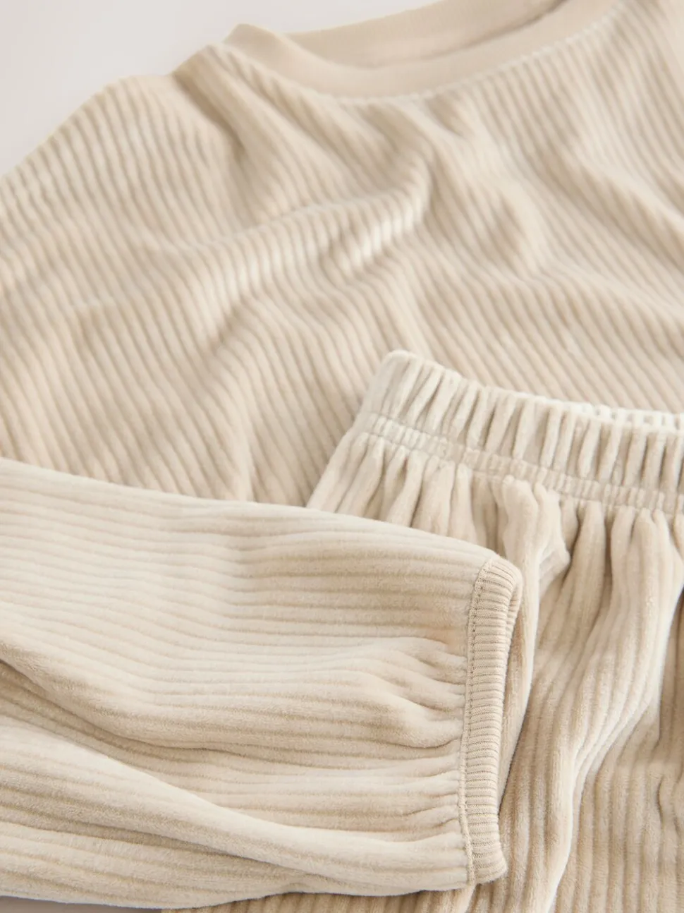 Crème geribbeld - Behaaglijke fleece pyjama (9 mnd-16 jr)
