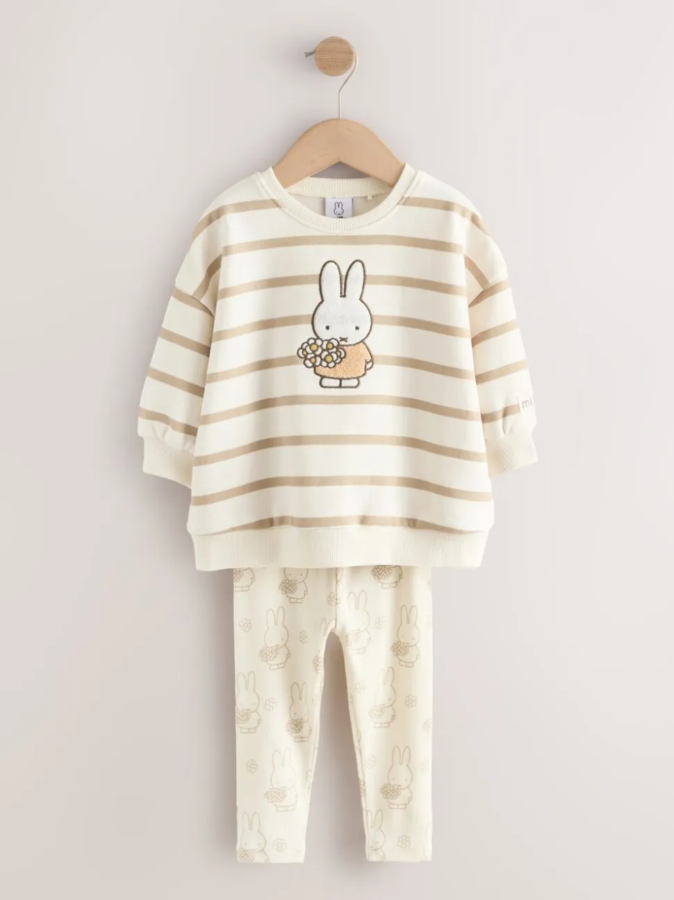 Crème gestreept - Set met Miffy-sweatshirt en legging (3 mnd-7 jr)