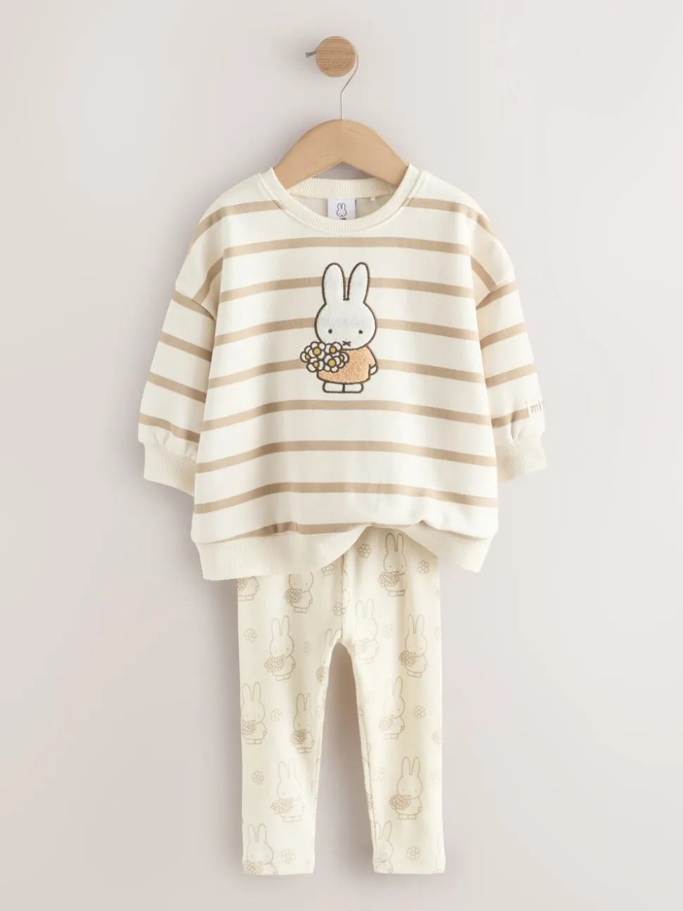 Crème gestreept - Set met Miffy-sweatshirt en legging (3 mnd-7 jr)