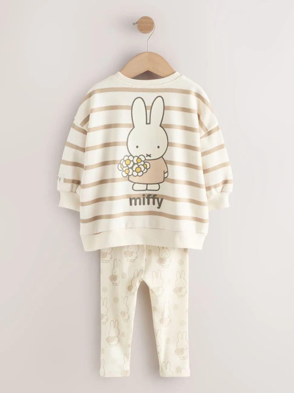 Crème gestreept - Set met Miffy-sweatshirt en legging (3 mnd-7 jr)