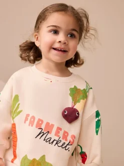 Crème Groentenfiguren - Set met sweatshirt en legging (3 mnd-7 jr)