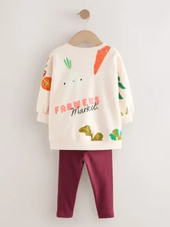 Crème Groentenfiguren - Set met sweatshirt en legging (3 mnd-7 jr)