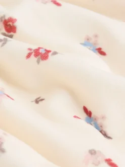Crème met bloemetjesprint - 2 -delige Baby Set van velours Jurk met Lange mouwen en Panty''s (0mnd-2jr)