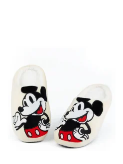 Crème met Mickey Mouse - Vanilla Underground winterpantoffels voor volwassenen