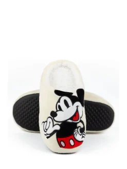 Crème met Mickey Mouse - Vanilla Underground winterpantoffels voor volwassenen
