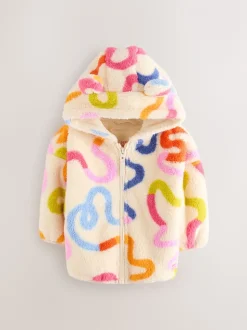 Crème Rainbow Squiggle - Fleece met ritssluiting (3mnd-7jr)