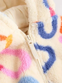 Crème Rainbow Squiggle - Fleece met ritssluiting (3mnd-7jr)