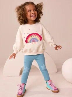 Crème Regenboog Taco - Sweatshirt met ronde hals (3 mnd-7 jr)