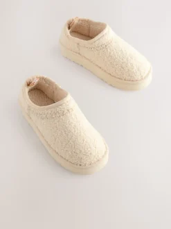 Crèmekleurig borg - Lage schoenen Shoot fleece gevoerde pantoffels