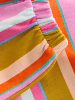 Crèmekleurige strepen gewatteerde figuurtjes - Set van sweatshirt en joggingbroek met rechte wijde pijpen (3mnd -7jr)