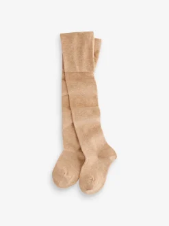Crèmekleurig/neutraal - Set van 3 katoenrijke tights