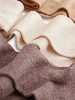 Crèmekleurig/neutraal - Set van 3 katoenrijke tights