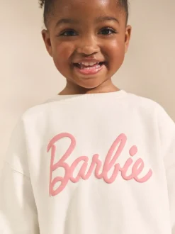 Crèmekleurig/roze - Barbie Sweatshirt & Set van joggingbroek met wijde pijpen (3mnd -7jr)