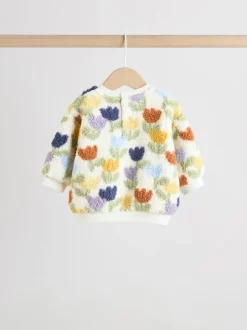 Crème/paarse tulp - 2 -delige Set van Fleece Tops en Leggings voor Baby''s (0mnd-2jr)