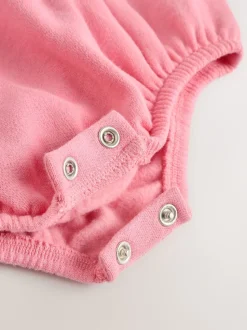 Crème/Roze konijn - Babyset van tuinbroek en rompertje, tweedelig (0mnd-3jr)