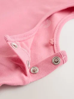 Crème/roze personage - Babyset van tuinbroek en rompertje, tweedelig (0mnd-3jr)