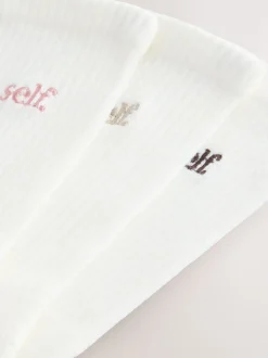 Crème/roze/choc - zelf. 3 paar lounge enkelsokken met verzachte zool