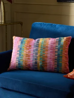 Cut Velvet Rio Blocks Cushion