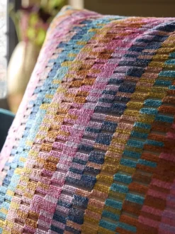 Cut Velvet Rio Blocks Cushion